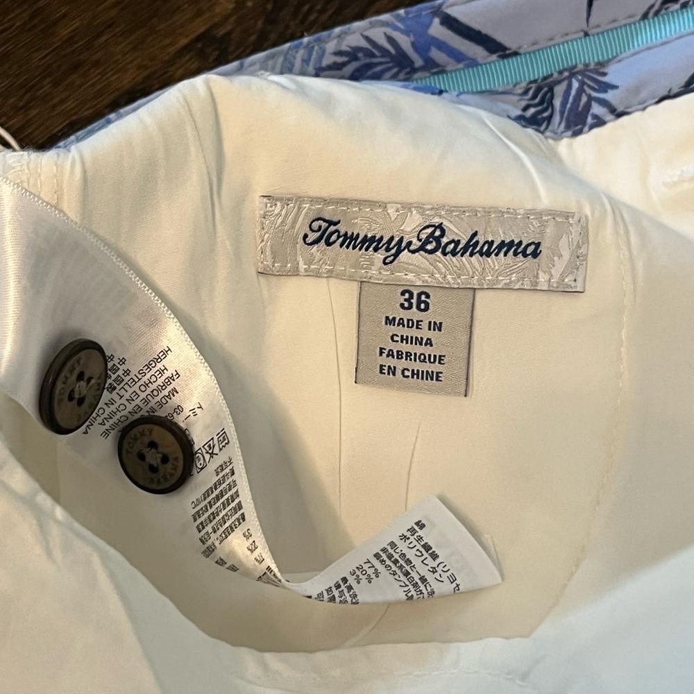 Men’s NWT White stretch SZ 36 Tommy Bahama boracay 6 inch shorts WHITE - Picture 5 of 9